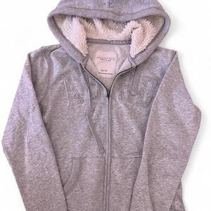 Aeropostale Women's Light Gray Fleece-Lined Hoodie